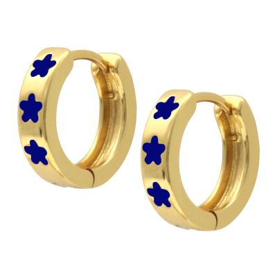 China 2022 TRENDY classic copper huggie earrings simple and circle shape christmas earrings trendy jewelry E8139 for sale