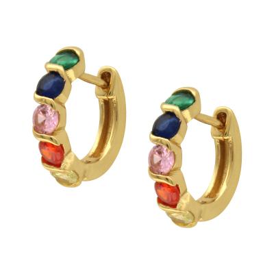 China 2022 Hot Selling Trendy Women's Real Trendy 14K Earrings 14K Gold Plated Circle Huggies Lightweight Chunky Earrings E8242 for sale