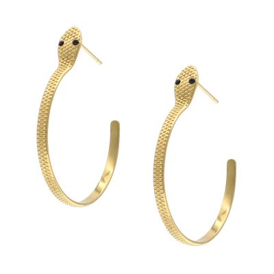 China TRENDY Fashion High Quality Gold Plated C Stud Earrings Shape Snake Circle Earrings Trendy Jewelry For Women for sale