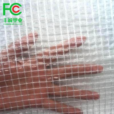 China Water Resistant PE Tarpaulin Plastic Cover Clear White Grid Greenhouse Protect Film for sale