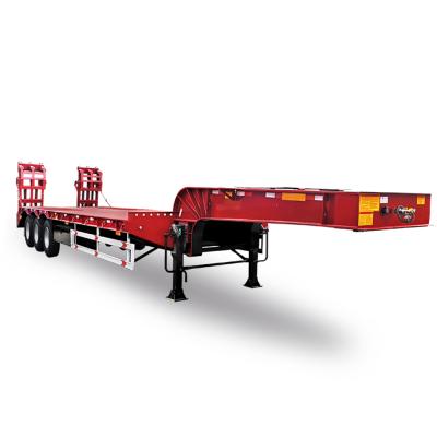 China Truck Trailer STD 4 Axles Lowboy Trailer 60 --100 Tons Low Bed Truck Semi Trailer for sale