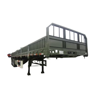 China China factory direct sale truck trailer 30-80 ton 3 axle drop semi trailer side wall side trailer for sale