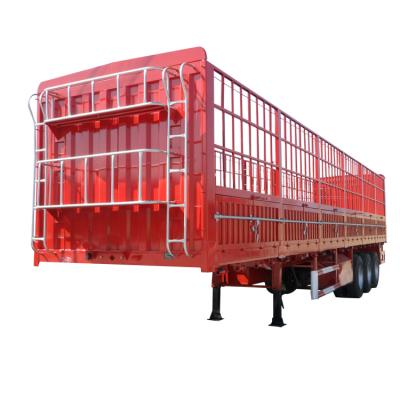 China Truck Trailer Fence Side Wall Fence Vegetable Semi Trailer Livestock Hauling Truck Trailer for sale