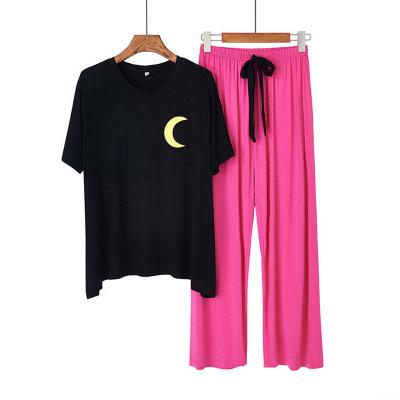 China QUICK DRY Fashionable Summer Short Sleeve Thin Comfortable Modal Pajamas Long Pants for sale