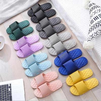 China Insulative Popular Summer Bottom PVC Neutral Simple Comfortable Soft House Slippers for sale