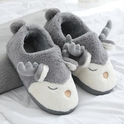 China Insulative Unisex Cartoon Printing Non-slip Thickened Fluffy Slippers For Women for sale