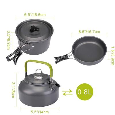 China Sustainable cheap self driving aluminum alloy outdoor pot camping outdoor cookware for sale