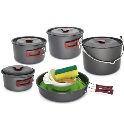 China Low cost viable all in one time storage non stick cookware camping set for sale