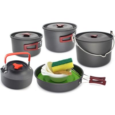 China Sustainable outdoor made in multi size multi color aluminum alloy camping pot cookware for sale