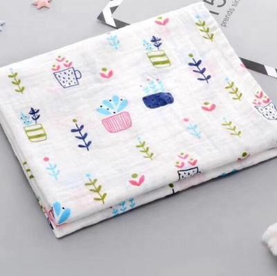 China Various Design Organic Multicolor Printed Baby Wrap Blankets Muslin Fabric for sale