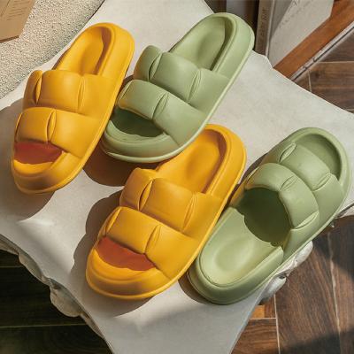 China Cushioning 2022 Hot Sale Summer Eva Unisex Slipper Custom Pillow Custom Pillow Eva Slide Sandal Soft Pate Printing Women Slip Sandals for sale