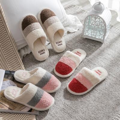 China Fashion Trend Autumn Winter Indoor Cotton Slippers Winter Plush Shoes Ladies Warm Slipper for sale