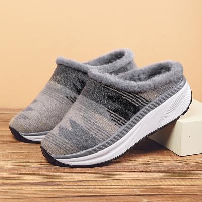 China New Winter Trend Fashion Thick Plush Bottom Slipper Indoor Outdoor Cotton Shoes Home Bedroom Warm Slippers for sale