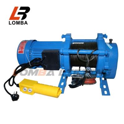 China CRANES 220V 50HZ 500kg Hoist Portable Electric Wire Rope Hoist Winch for sale