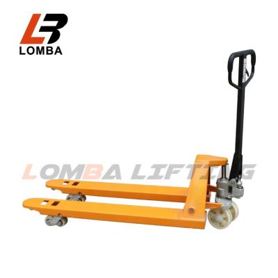 China Plastic Handle 1-10T Jack Lift Hand Pallet Truck Polyurethane Solid PU for sale