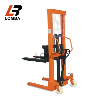 China Metal+PU Hydraulic Pallet Stacker 2200 Pound Capacity 118 Inch Height for sale