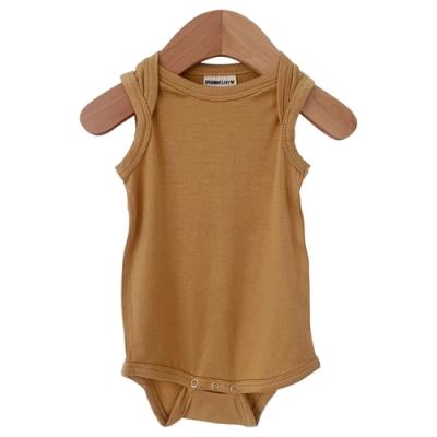 China Infant 95% Baby 5%spendex Summer Breathble Solid Copy Newborns Comfortable Bamboo Sleeveless Jumpsuit Unisex for sale