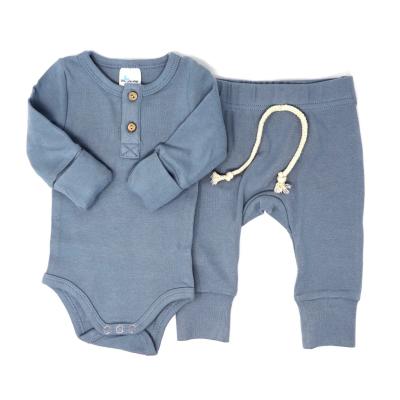 China High Quality Antibacterial Plain Dyed 95% Bamboo Spandex 5% Long Sleeve Baby Pajamas Set for sale