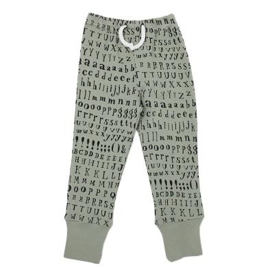 China Anti-pilling new pattern letter 100% cotton knitted baby jogger pants by organic American style high quality for sale