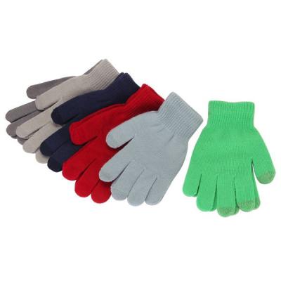 China Touchscreen Smartphone Touch Screen Acrylic Gloves Knitted Five Finger Plain Gloves for sale