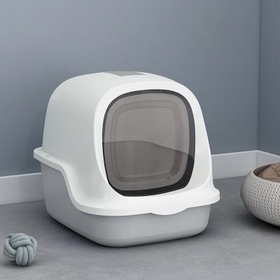 China New Pet Care Products Durable Smell Proof Cat Toilet Spill Proof Box Large Fully Enclosed Viable Cat Litter Box for sale