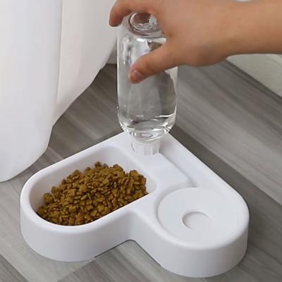 China Sustainable Transparent Automatic Dog Cat Feeding Drinking Bowl Pet Feeder Heart Shaped Bowl for sale