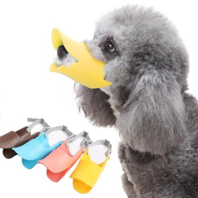 China Unique Pet Soft Viable Silicone Duck Mouth Shape Dog Mouth MuzzleCover No Pull For Puppy for sale