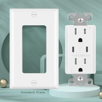 China Easy Installation FTR15DC 3.6a Dual C Wall Charger Outlet American Standard High Speed ​​USB Type C Receptacle for sale