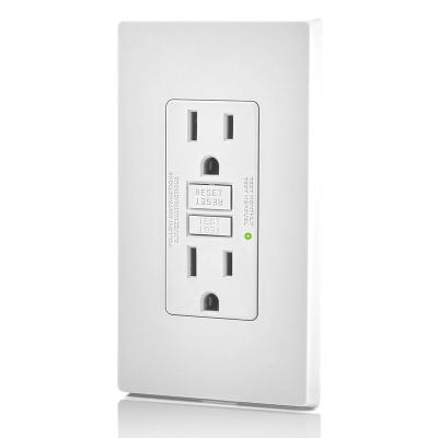 China Sale Gfci Wall Outlet Top Duplex Wall Switch Socket Self Test Electrical Plate GFCI Outlet for sale