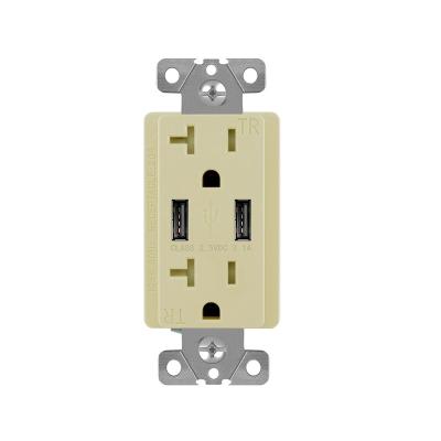 China Easy Installation FTR20-3.1a American Standard Higher Speed ​​USB Charge In Electrical Outlet USB And UI Outlet for sale