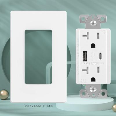 China Easy Installation American FTR20C 3.6a Dual TR Receptacle With High Speed ​​Fast Type C A+c Usb Charger Usb Receptacle for sale