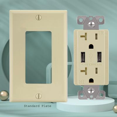 China Easy Installation FTR20-3.6a Speed ​​Double Usb Charger Socket American Standard Higher Power Socket for sale