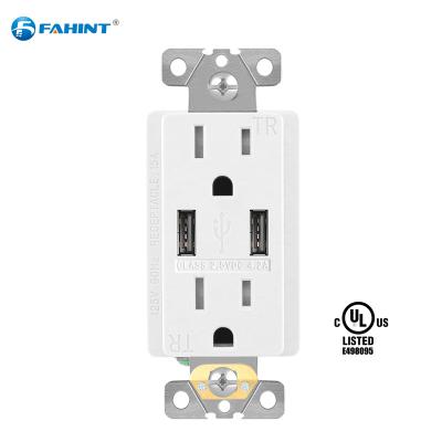 China Easy Installation FTR15 15a 125v Usb Port Usb Receptacle American Standard Dual Charger With Receptacle for sale