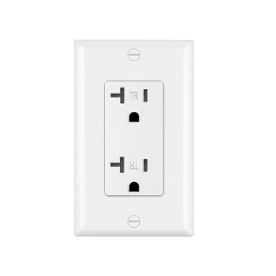 China Easy Installation DT20 TR American Standard Tamper Heavy Duty Electric Decorator 110v Duplex Electric Outlet for sale