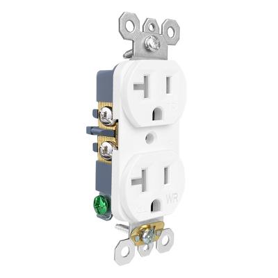 China Easy Installation CW20 TR WR 20A American Standard Duplex Receptacle NEMA 5-20r Electrical Power Outlet Socket for sale