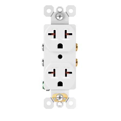 China Easy Installation CD20 American Standard 20 Amp Duplex Electrical Receptacle In White for sale