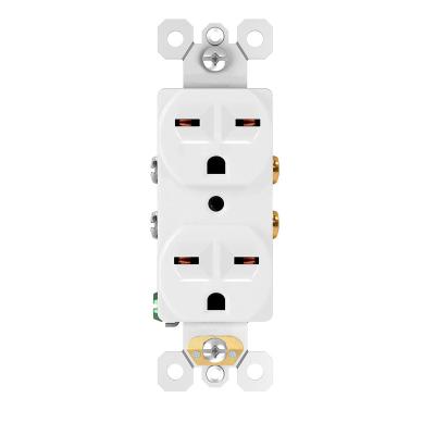 China Easy Installation CR 15A 125V Duplex 6-15R Receptacle Duplex American Standard White Outlet Receptacle for sale