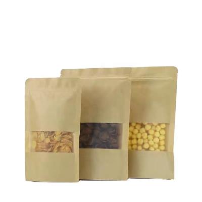 China Customized Printed Food Grade Moisture Proof Packaging Wholesale Plain Cheap Paper Bags Brown Craft Pouch Zipper Kraft Paper for sale