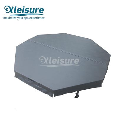 China Color gris oscuro del octágono del balneario de la cubierta de la tapa inflable termal inflable durable de la tina caliente en venta