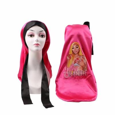 China New Arrival Dobby Hood Long With Wide Hair Braid Band Custom Hoods Long Hoods for sale