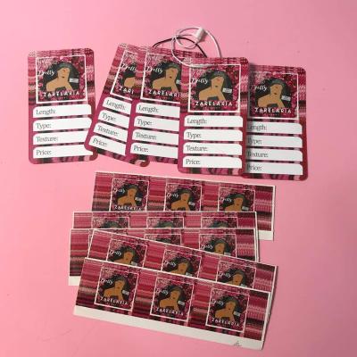 China Belle Hair Extension Custom Packing Tags Labels For Hair Bundles Hair Wigs Tags for sale