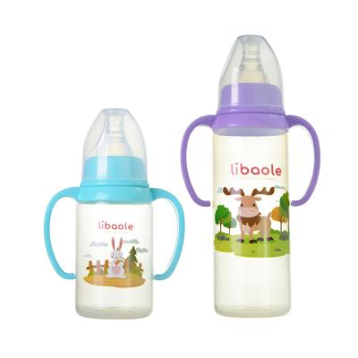 China Popular Pattern Design Standard Caliber Food Grade PP Material Baby Bottle 120ML 250ML BPA Free Baby Bottle for sale