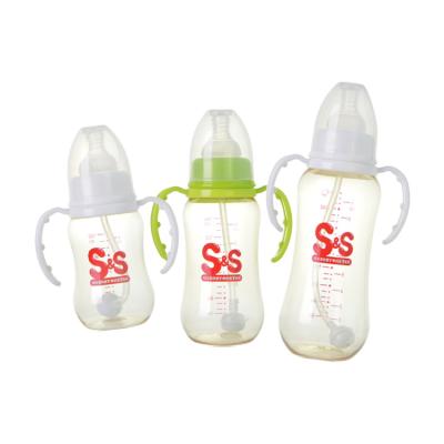 China Custom Wholesale Standard Free Caliber BPA Free Logo Silicone Nipple PPSU Baby Material Milk Bottle For Baby Feeding for sale