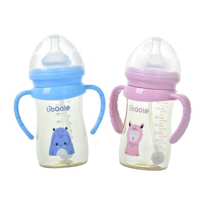 China Factory Price BPA Free Baby Feeding Bottle PPSU 240mL Food Grade Silicone Breastmilk Bottle for sale