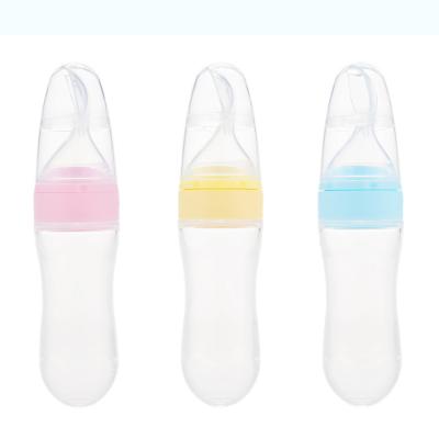 China Feeder Feeder Kit Baby Silicone Feeding Set Babi Bottle Spoon Baby Food Bottle 90ml 3oz Spoon Bpa Free Eco Friendly Silicone for sale