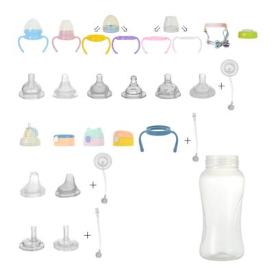 China BPA Free Eco-Friendly Newborn Baby Bottle 330ml Silicone Feeder Set Silicone Baby Bottle OEM Service Price for sale