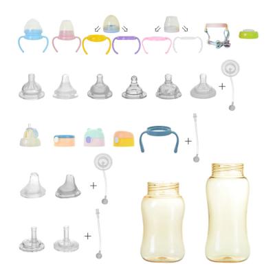 China BPA Free OEM Custom Private Label Easy Clean Silicone Baby Food 8oz 10oz PPSU Safe Baby Feeder Bottle for sale