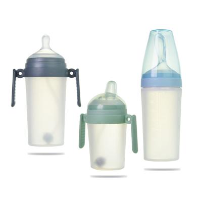 China Factory OEM Biberones Para Bebes BPA Free Squeezable Silicone Baby Bottle Feeding Supplies150mL 210mL for sale