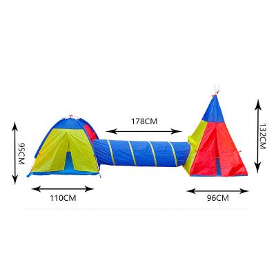 China Children Kids Indoor Outdoor Play Wuyi Guandi 3 in 1 Toddler Play Tent with Baby Ball Pit and Play Tunnel, Kids Tent with Indoor Outdoor Tunnel for children for sale