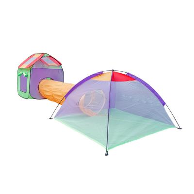 China Easy Install Wuyi Guandi 3 Piece Kids Play TentIndoor Outdoor Play House Toy Tent for sale